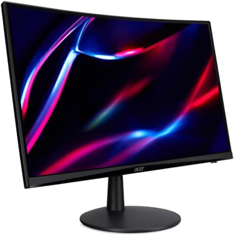 Acer Nitro ED240Q FreeSync FHD 1500R Curve Monitor ZeroFrame Design with 1ms Response Time, VESA Mount (100mm), VGA, HDMI & Dockztorm Hub, Black (UM.UE0AA.H01) & ErgoFlexy Dual Monitor Mount (2Pack) - Image 2