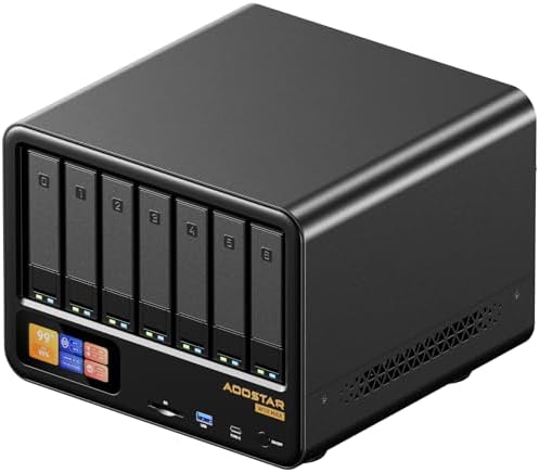 AOOSTAR WTR MAX 11 Bays NAS Mini PC, AMD R7 PRO 8845HS NO RAM NO SSD Mini Computers, 6 * 2.5/3.5 Inch SATA HDD+5*M.2 2280 SSD, 2 * 10GbE, 2 * 2.5GbE, OCuLink, 4K HDMI by AOOSTARMINIPC