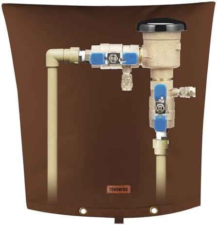 TOHONFOO Backflow Preventer Cover, Pipe Freeze Insulation, 24"Wx26"H, Brown by TOHONFOO