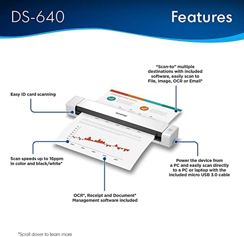 Brother DS-640 Compact Mobile Document Scanner, (Model: DS640) - Image 3