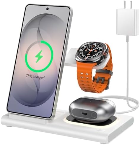 Wireless Charger for Samsung Charging Station, Foldable & Nightlight by Aresh