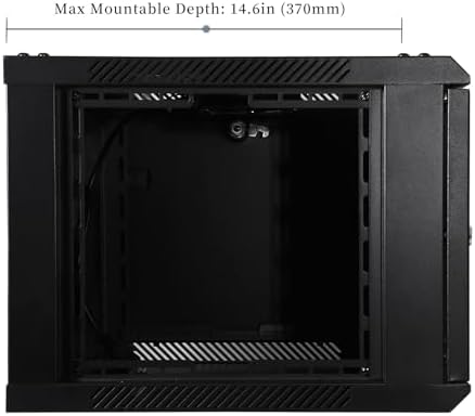 RackPath 6U Wall Mount Network Rack Cabinet – Quiet Cooling Fan, Locking Glass Door, 17.7" Deep (450mm), Removable Locking Side Panels, Fits 19" IT & A/V Equipment - Image 3