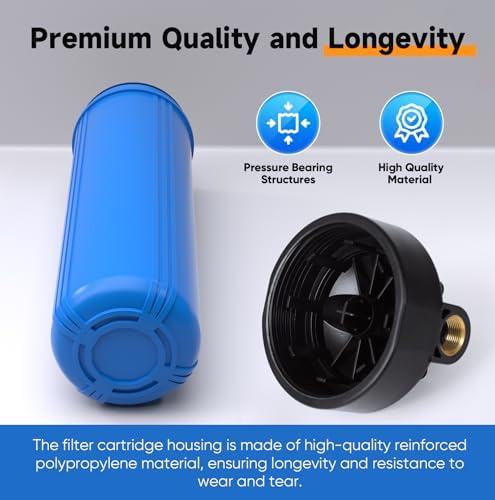 PUREPLUS 20" 3-Stage Whole House Water Filter, Pleated, GAC & Iron Reduce - Image 5