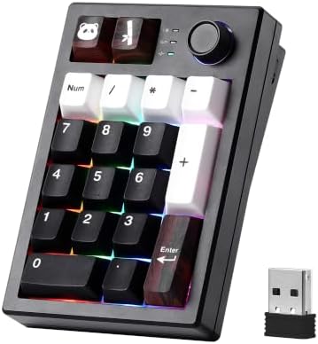 YUNZII AL21 Aluminum Wireless Number Pad (Black, Cocoa Cream V2 Switch) by YUNZIIMECHANICALKEYBOARD