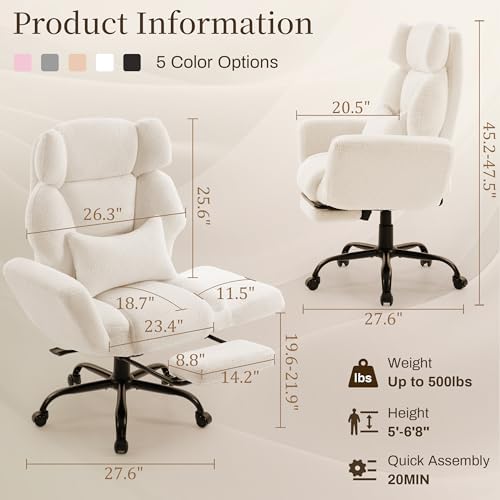 Big and Tall Office Chair with Flip Arms, Extra Wide Seat for Pets Sitting - Image 2