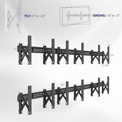VIVO Black Pop-Out 2x3 Video Wall Mount for 37-65 in TVs, MOUNT-VW65-6 - Image 3