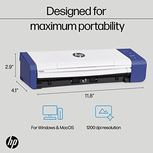 HP Compact Desktop Duplex USB Mobile Document & Photo Scanner with Auto-Feed Tray for Portable 2-Sided Digital Scanning, Model HPPS200, for Home & Office, PC and MAC, HP WorkScan Software Included - Image 3