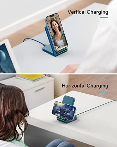 Fast Wireless Charging Station for Phone: CIYOYO 15W Charging Stand Compatible with iPhone 15/14/13/12/11, Samsung Galaxy S23/ S22/ S21/ S20 for Office Bedside Gift - Image 3