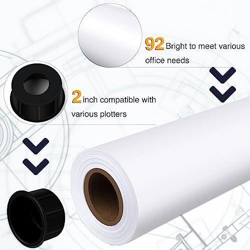 VOISEN Wide Format Paper, 4 Rolls Plotter Paper 36 In x 150 Ft - Image 3