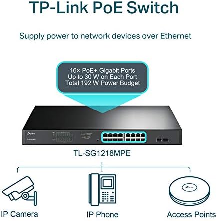 TP-Link TL-SG1218MPE 16 Port Gigabit Switch Easy Smart Managed 16 PoE+ @250W, 2 non-PoE ports, 2 combo SFP slots 3 Year Manufacturer Warranty QoS, Vlan, IGMP & LAG, Free Expert Help - Image 2