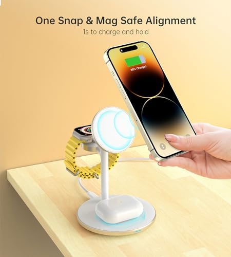 3 in 1 Magnetic Wireless Charging Station for Apple Devices,15W for Magsafe - Image 2