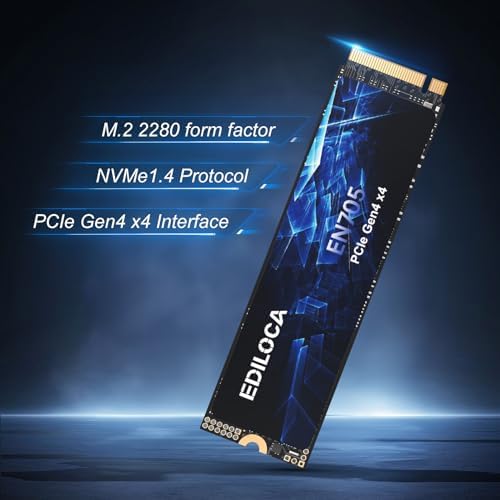 Ediloca 500GB SSD NVMe M.2 2280 PCIe Gen4 x4 Internal Solid State Drive for PS5, Gaming PC and Laptop, Up to 4300MB/s, with Dynamic SLC Cache (EN705) - Image 6