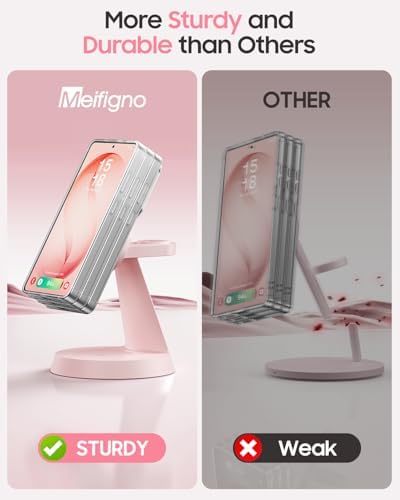 Meifigno Magnetic Wireless Charger for Samsung S26 Ultra/Galaxy Watch8,Pink - Image 3