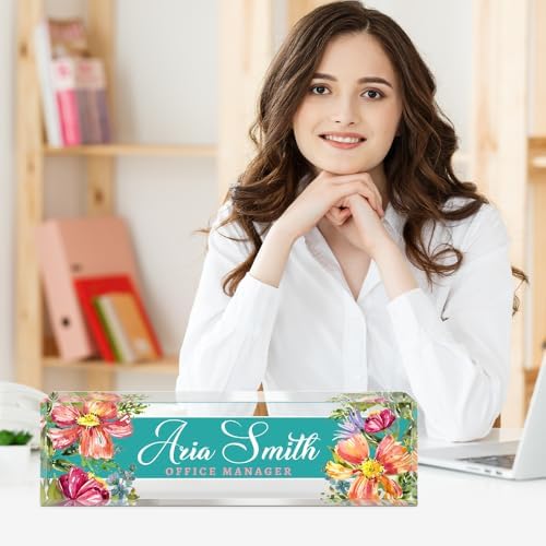 Custom Name Plate for Desk, Acrylic Desk Name Plate Personalized, Employee Appreciation Gifts, Office Desk Accessories for Woman Teacher Nurse, Coworker Gifts for Manager Assistant - Image 2