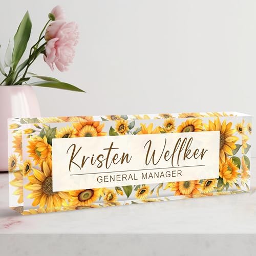 Name Plate for Desk, Custom Office Desk Decor The Office Gifts for Women Men, Employee Appreciation Gifts for Boss, Manager, Teacher, Nurse by AeekdookWoodenPuzzles