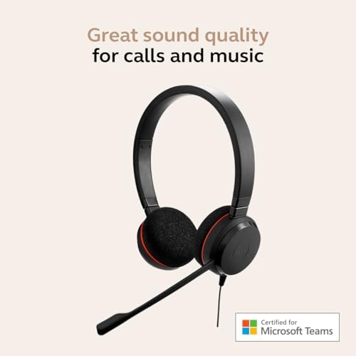 Jabra Evolve 20 Wired Headset (2025 Edition) with USB-A/USB-C, Black - Image 3