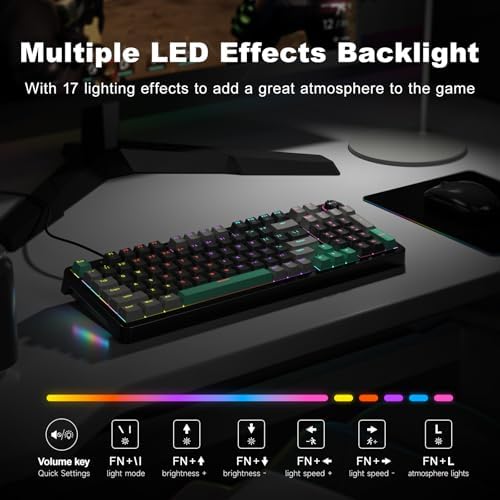 AK96 Red Switch Mechanical Keyboard 96 Keys, Black - Image 7