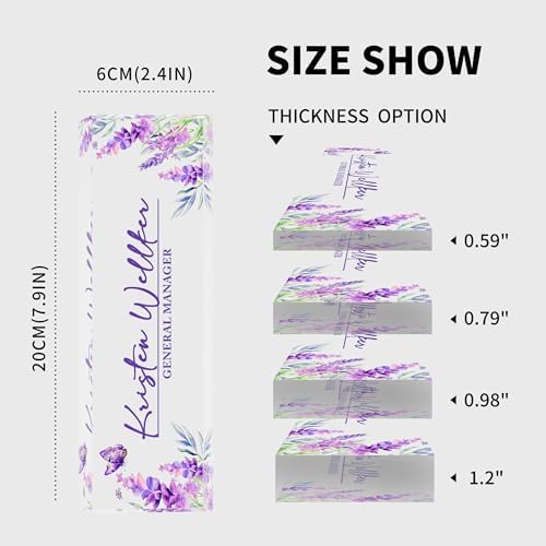 Custom Desk Name Plate Personalized, Customize Acrylic Office Name Plates for Desks, Personalized Purple Desk Decor for Office Gift - Image 6