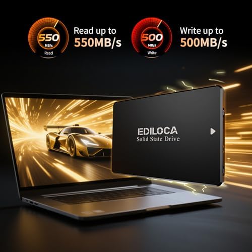 Ediloca 4TB SSD Internal Solid State Drive 2.5" SATA III 6Gb/s, 550MB/s Read Speed 3D QLC NAND, 4TB SATA SSD PC/Laptop Upgrade, Shock-Resistant & Drop-Proof(ES106) - Image 3