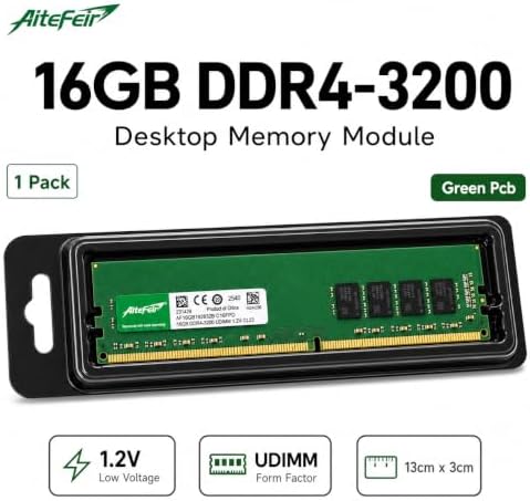 Altefeir 16GB DDR4 3200MHz Desktop RAM, 1.2V Low Voltage PC Memory Module for Gaming/Office/Workstation, Compatible with Intel & AMD Motherboards, Plug and Play Stable Performance - Image 2