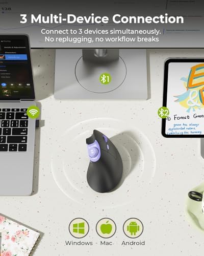 seenda MOU-302 Wireless Bluetooth Ergonomic Vertical Mouse with Volume Knob - Image 6