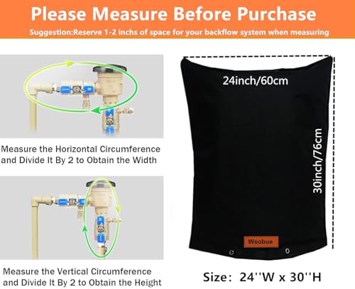 Backflow Preventer Pipe Insulation Cover for Outside,24''W x 30''H - Image 2