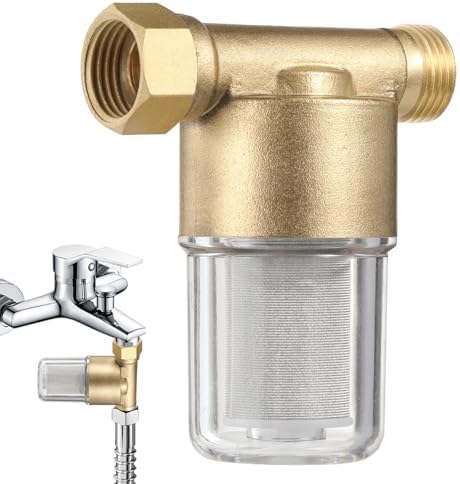 yeesport Garden Hose Sediment Filter, Inline Water Filter Washing, Machine Water Filter for Electric Water Heater, Shower, Garden Hose, Anti Clogging, 3.7 x 3.3 x 2.0 in by yeesport