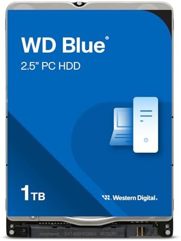 Western Digital 1TB WD Blue Mobile Hard Drive HDD - 5400 RPM, SATA 6 Gb/s, 128 MB Cache, 2.5" - WD10SPZX by WesternDigital