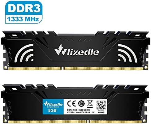 DDR3 RAM 32GB Kit (4x8GB) 1333MHz CL9 UDIMM, Desktop Memory Module PC3-10600 240-Pin 1.5V 2Rx8 Dual Rank Non-ECC Unbuffered PC Computer RAM Stick Upgrade - Black - Image 6
