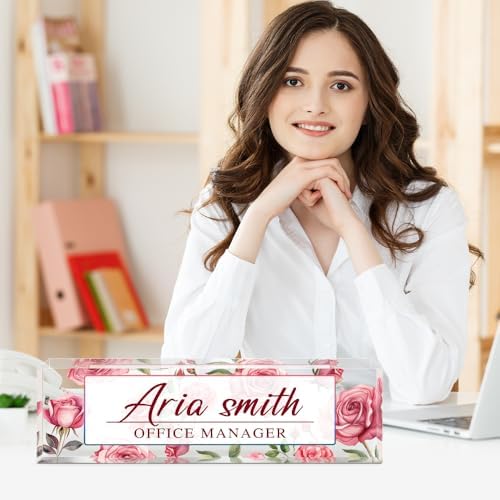 Custom Name Plate for Desk, Acrylic Desk Name Plate Personalized, Employee Appreciation Gifts, Office Desk Accessories for Woman Teacher Nurse, Coworker Gifts for Manager Assistant - Image 2