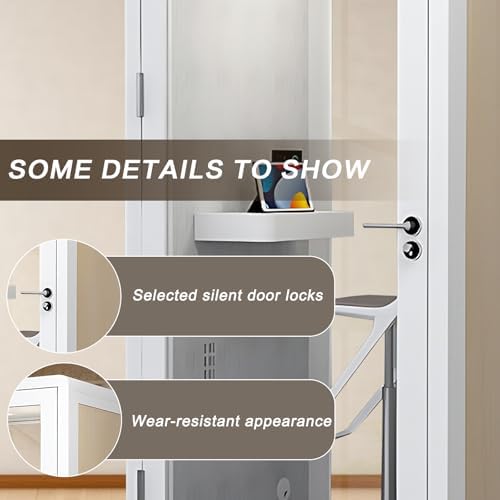 Office Pod Booth with Audio Privacy - Removable Sound Booth Includes White with Wood Grain Side Trim,Soundproof Room with Light,Fans, Socket for Singing Room,Telephone Booth (41.33IN) - Image 7