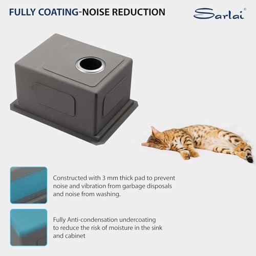 Sarlai 14 Bar Sink Undermount 14 x 19 Inch Workstation Bar Prep Small Sinks - Image 6