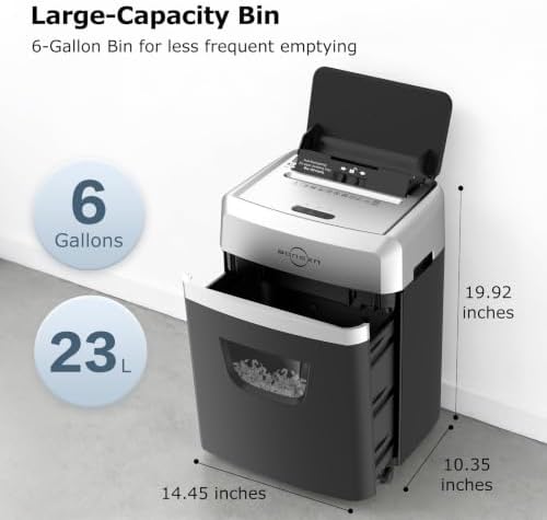 BONSEN 160-Sheet Autofeed Micro-Cut Heavy Duty Paper Shredder for Office - Image 6