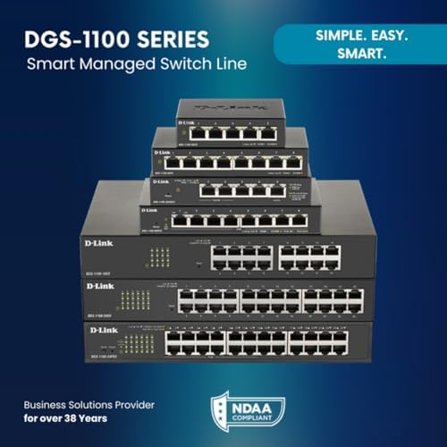 D-Link 24-Port Gigabit Smart Managed Ethernet Switch, L2, VLANs, QoS, IGMP Snooping, LAG, Web UI, Desktop/Rackmount, Fanless, Follows NDAA/TAA, Lifetime Product Coverage (DGS-1100-24V2) - Image 7