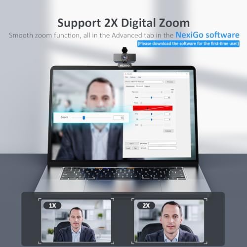 NexiGo N60 Pro (Gen 2) 1080P Webcam with Distortion-Free Lens, USB A to Type-C Data Cable, Noise Reduction Mic & Privacy Cover, for Zoom/Skype/Teams/Webex, Laptop MAC PC Desktop - Image 3