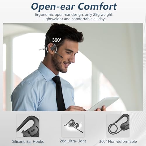 BANIGIPA Bluetooth Headset with Removable Microphone, Open Ear Headphones - Image 2