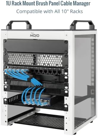 Tecmojo 2 Pack 0.5U Cable Management Brush Panel for 10" Server Rack, Rack Mount Cable Organizer for Network Cabinet, Black - Image 4