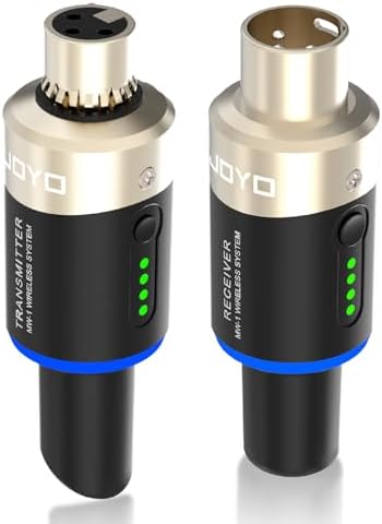 JOYO 5.8Ghz Wireless Microphone System 4 Channels XLR Transmitter Receiver Plug-on Mic Adapter for Dynamic/Phantom-Powered Condenser Live Sound, Studio, Church, Audio Mixer, PA System (MW-1A) by JOYOOfficial