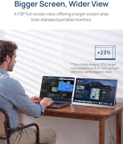 ARZOPA 17.3" Portable Monitor Gray, 1080P FHD IPS 103% sRGB - Z1C Plus - Image 2