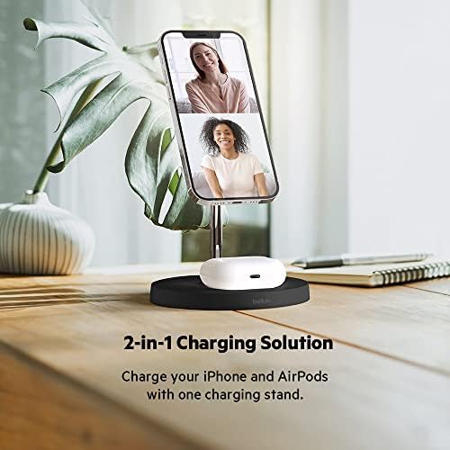 Belkin MagSafe 2 in 1 Wireless Charging Stand, Fast Charger (Renewed) - Image 4