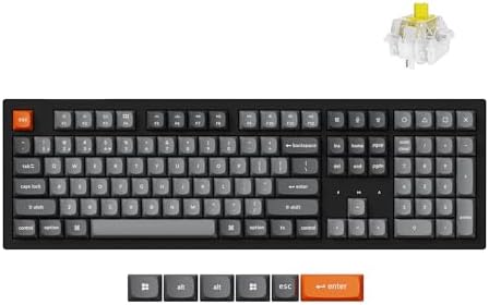 Keychron K10 Max Wireless Custom Mechanical Keyboard, 100% Layout QMK 2.4 GHz Bluetooth White Backlit with Hot-swappable Keychron Super Banana Switch Compatible with Mac Windows Linux by Keychron