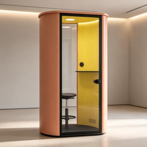 Soundproof Booth with 1 Person Single Work Pod (Yellow) - Image 7