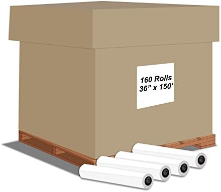 Alliance Wide Format Paper CAD Bond Rolls (20lb | 160 Rolls, 36 In x 150 Ft | 2" Core) by Alliance