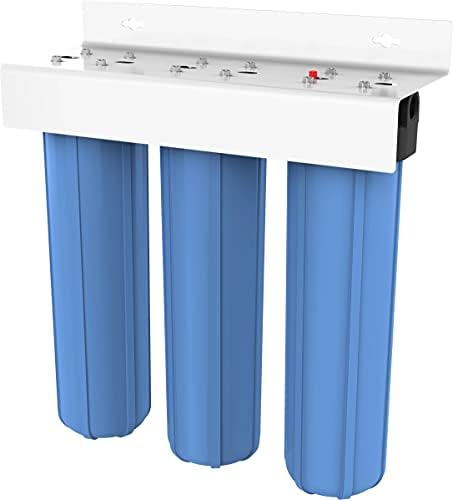 Pentair Pentek BBFS-222 Big Blue Three-Housing Filtration System, 1" NPT #20 High Capacity Water Filter Housing, Holds 20" x 4.5" Filter Cartridges by PENTAIRPENTEK
