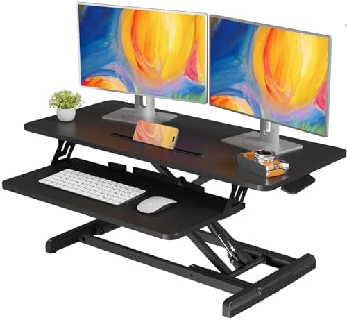 JOY worker Standing Desk Converter, 35" Height Adjustable Sit Stand Riser by JOYworker