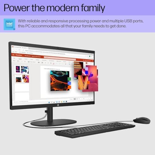 HP 2025 22" FHD All-in-One Desktop Computer • The New Version for Everyday Use • Latest 13th Gen Intel Quad-Core CPU • 8GB DDR5 • 128GB Storage • HDMI • Type-C • Wi-Fi • HD Webcam • Win11 Pro • Black - Image 2