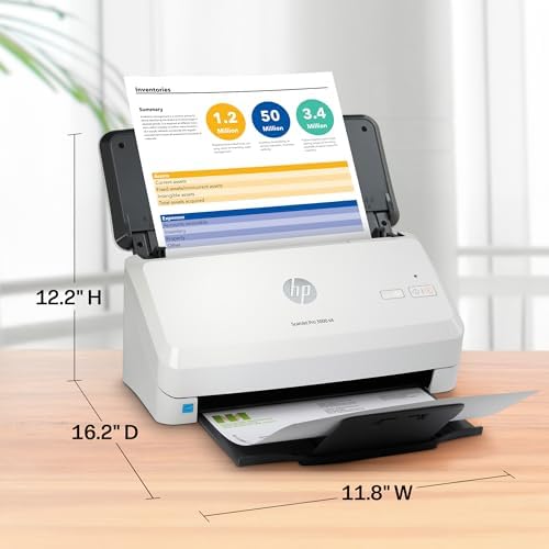 HP ScanJet Pro 3000 s4, Fast 2‑Sided Scanner with Auto Document Feeder, Best for Small Business (6FW07A) - Image 5