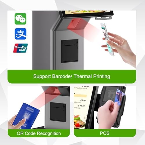 Desktop Ordering Kiosk 21.5" Self Ordering Kiosk with with POS Mounting Bracket, Multi-Point Touch Operation, Thermal Printer, Digital Signage Display for Restaurants - Image 5