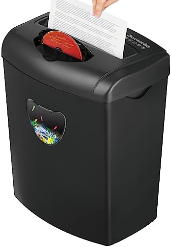 Paper Shredder for Home，Shred 12 Sheet Cross Cut,5.55-Gallon Basket, P-4 Security,Shred Paper/Cards/CDs/Staples/Clips - Jam Proof System for Home Office by Woolsche