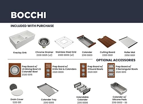 BOCCHI Contempo Workstation Apron Front Step Rim Fireclay 36 in. Double Bowl Kitchen Sink with Accessories in Matte Black - Image 6